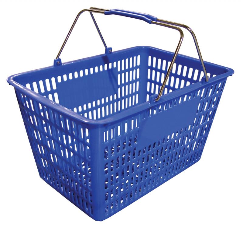 Blue Plastic-Steel Shopping Basket 1 Blue Plastic-Steel Shopping Basket